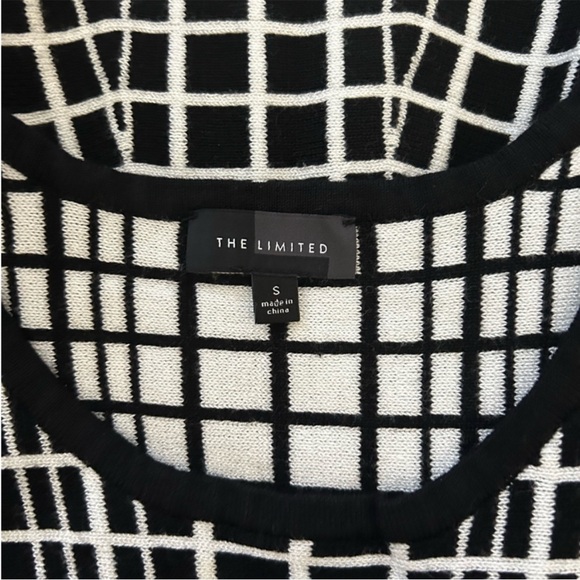 The Limited Checkered Windowpane Sweater Dress Drop Waist Stretch Knit Office - Picture 6 of 13